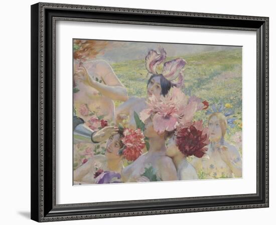 Le chevalier aux fleurs (tiré de Wagner, Parsifal)-Georges Antoine Rochegrosse-Framed Giclee Print