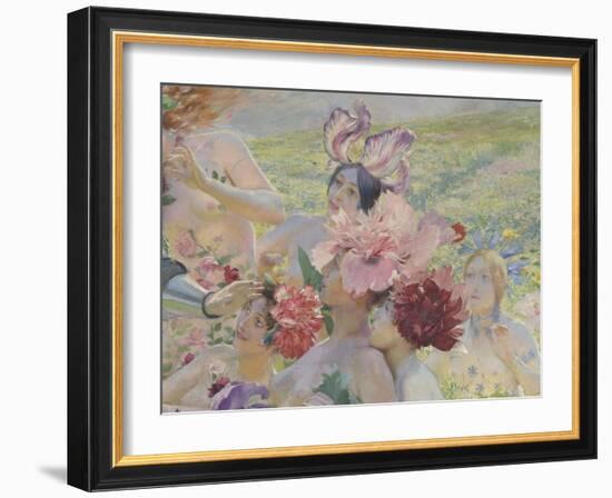 Le chevalier aux fleurs (tiré de Wagner, Parsifal)-Georges Antoine Rochegrosse-Framed Giclee Print