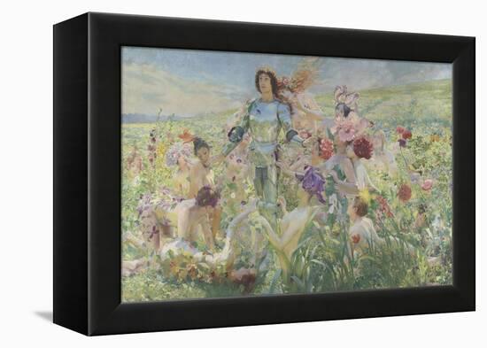 Le chevalier aux fleurs (tiré de Wagner, Parsifal)-Georges Antoine Rochegrosse-Framed Premier Image Canvas