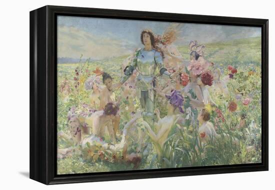 Le chevalier aux fleurs (tiré de Wagner, Parsifal)-Georges Antoine Rochegrosse-Framed Premier Image Canvas