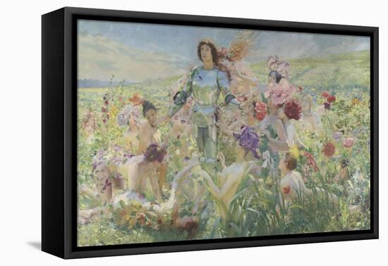 Le chevalier aux fleurs (tiré de Wagner, Parsifal)-Georges Antoine Rochegrosse-Framed Premier Image Canvas