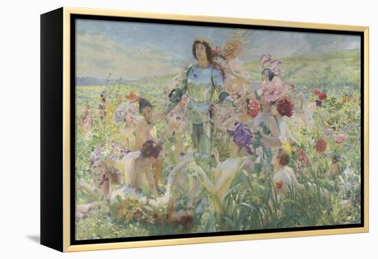 Le chevalier aux fleurs (tiré de Wagner, Parsifal)-Georges Antoine Rochegrosse-Framed Premier Image Canvas