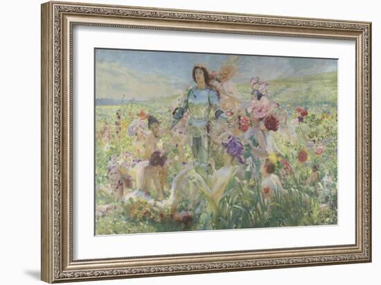 Le chevalier aux fleurs (tiré de Wagner, Parsifal)-Georges Antoine Rochegrosse-Framed Giclee Print