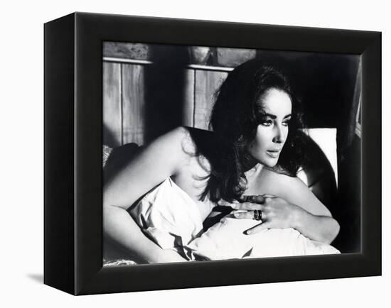 Le Chevalier des Sables THE SANDPIPER by Vincente Minnelli with Elizabeth Taylor, 1965 (b/w photo)-null-Framed Stretched Canvas