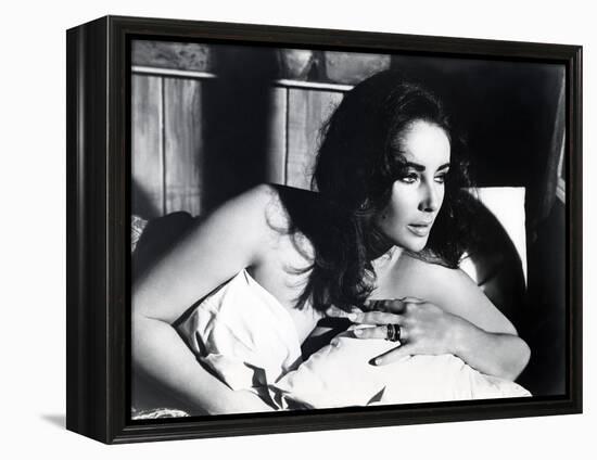 Le Chevalier des Sables THE SANDPIPER by Vincente Minnelli with Elizabeth Taylor, 1965 (b/w photo)-null-Framed Stretched Canvas