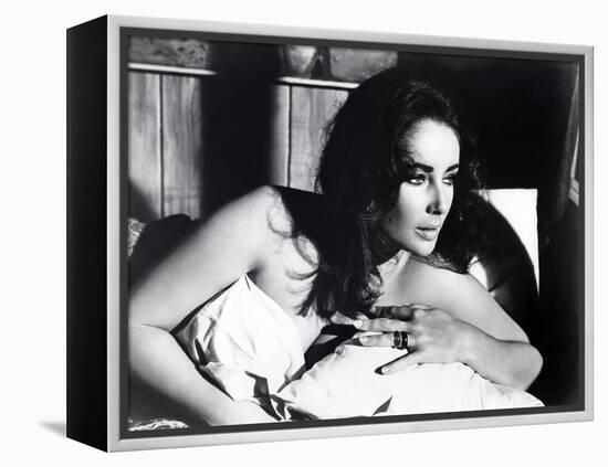 Le Chevalier des Sables THE SANDPIPER by Vincente Minnelli with Elizabeth Taylor, 1965 (b/w photo)-null-Framed Stretched Canvas