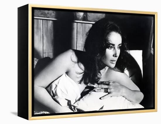 Le Chevalier des Sables THE SANDPIPER by Vincente Minnelli with Elizabeth Taylor, 1965 (b/w photo)-null-Framed Stretched Canvas