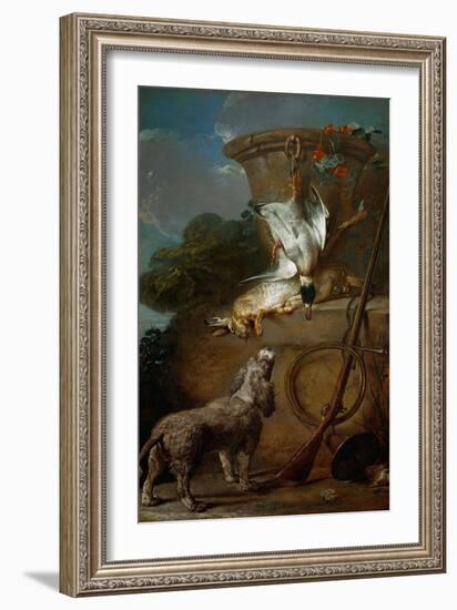 Le chien barbet-the spaniel,1730 Canvas,194,5 x 112 cm.-Jean-Baptiste-Simeon Chardin-Framed Giclee Print