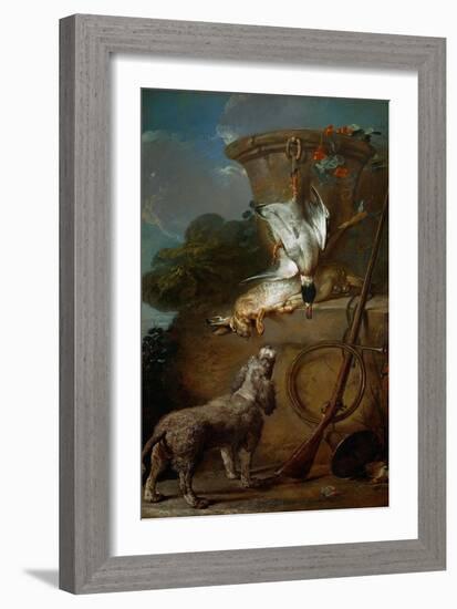 Le chien barbet-the spaniel,1730 Canvas,194,5 x 112 cm.-Jean-Baptiste-Simeon Chardin-Framed Giclee Print