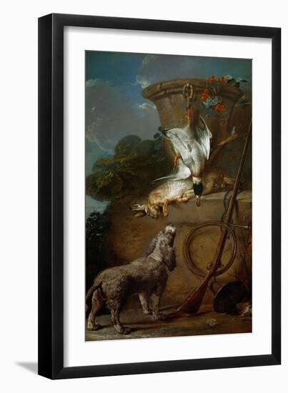 Le chien barbet-the spaniel,1730 Canvas,194,5 x 112 cm.-Jean-Baptiste-Simeon Chardin-Framed Giclee Print