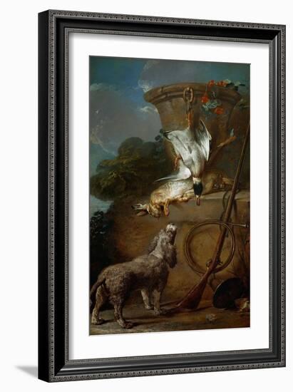 Le chien barbet-the spaniel,1730 Canvas,194,5 x 112 cm.-Jean-Baptiste-Simeon Chardin-Framed Giclee Print