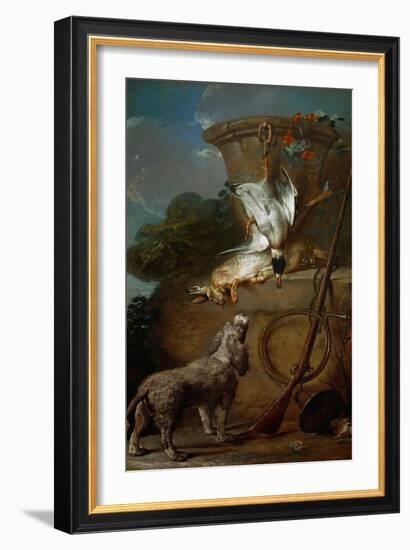 Le chien barbet-the spaniel,1730 Canvas,194,5 x 112 cm.-Jean-Baptiste-Simeon Chardin-Framed Giclee Print