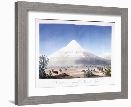 Le Chimborazo Vu Depuis Le Plateau De Tapia, 1810-1814-Friedrich Alexander-Framed Giclee Print