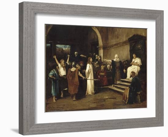 le Christ devant Pilate-Mihaly Munkacsy-Framed Giclee Print