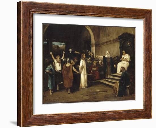 le Christ devant Pilate-Mihaly Munkacsy-Framed Giclee Print