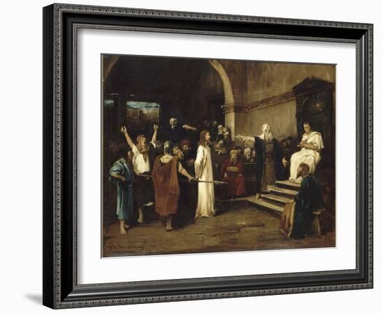 le Christ devant Pilate-Mihaly Munkacsy-Framed Giclee Print