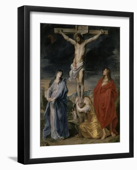 Le Christ en croix, la Vierge, Saint Jean et Sainte Madeleine-Sir Anthony Van Dyck-Framed Giclee Print