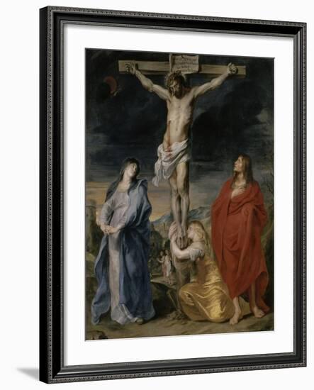 Le Christ en croix, la Vierge, Saint Jean et Sainte Madeleine-Sir Anthony Van Dyck-Framed Giclee Print