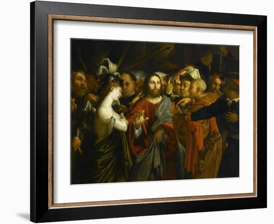 Le Christ et la femme adultère-Lorenzo Lotto-Framed Giclee Print