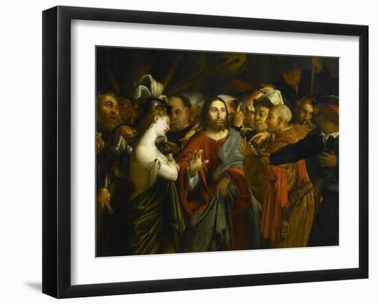 Le Christ et la femme adultère-Lorenzo Lotto-Framed Giclee Print