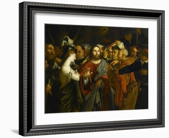 Le Christ et la femme adultère-Lorenzo Lotto-Framed Giclee Print