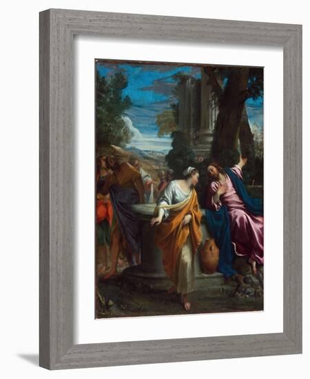 Le Christ Et La Samaritaine-Annibale Carracci-Framed Giclee Print