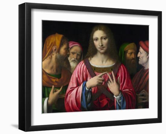 Le Christ Et Les Docteurs De La Loi  Peinture De Bernardino Luini (1481-1532), Vers 1515-1530 Dim-Bernardino Luini-Framed Giclee Print