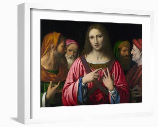 Le Christ Et Les Docteurs De La Loi  Peinture De Bernardino Luini (1481-1532), Vers 1515-1530 Dim-Bernardino Luini-Framed Giclee Print