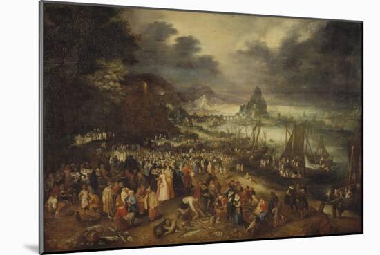 Le Christ Prechant D'un Bateau - Christ Preaching from a Boat, by Brueghel, Jan, the Elder (Brueghe-Jan the Elder Brueghel-Mounted Giclee Print