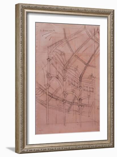 Le Cirque Fernando - Architectural Study-Edgar Degas-Framed Giclee Print