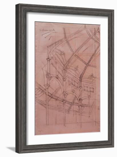 Le Cirque Fernando - Architectural Study-Edgar Degas-Framed Giclee Print