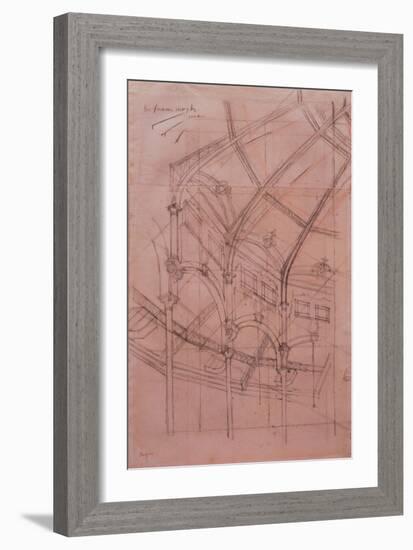 Le Cirque Fernando - Architectural Study-Edgar Degas-Framed Giclee Print