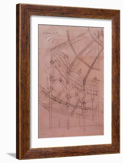 Le Cirque Fernando - Architectural Study-Edgar Degas-Framed Giclee Print