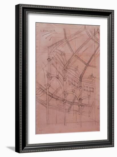 Le Cirque Fernando - Architectural Study-Edgar Degas-Framed Giclee Print