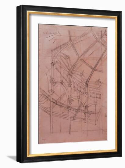 Le Cirque Fernando - Architectural Study-Edgar Degas-Framed Giclee Print