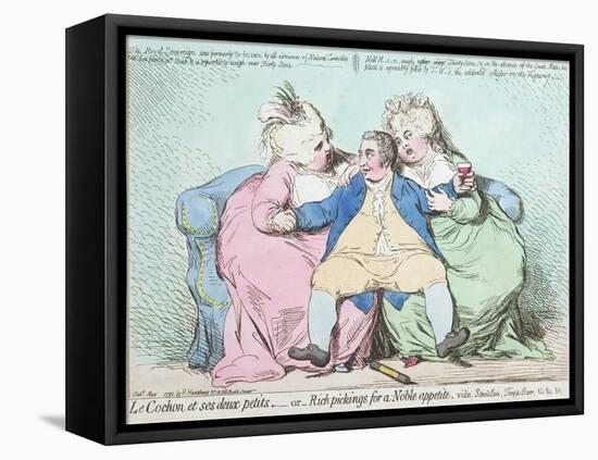 Le Cochon Et Ses Deux Petits, or Rich Pickings for a Noble Appetite-James Gillray-Framed Premier Image Canvas