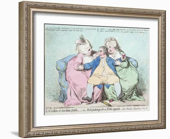 Le Cochon Et Ses Deux Petits, or Rich Pickings for a Noble Appetite-James Gillray-Framed Giclee Print