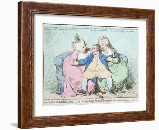 Le Cochon Et Ses Deux Petits, or Rich Pickings for a Noble Appetite-James Gillray-Framed Giclee Print