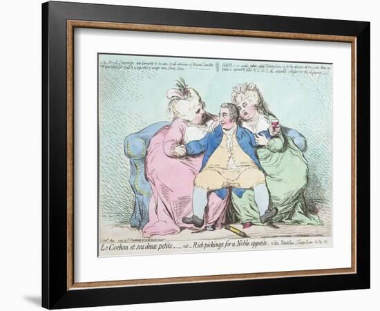 Le Cochon Et Ses Deux Petits, or Rich Pickings for a Noble Appetite-James Gillray-Framed Giclee Print