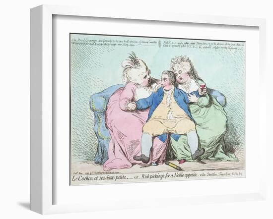 Le Cochon Et Ses Deux Petits, or Rich Pickings for a Noble Appetite-James Gillray-Framed Giclee Print