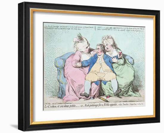 Le Cochon Et Ses Deux Petits, or Rich Pickings for a Noble Appetite-James Gillray-Framed Giclee Print