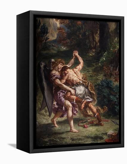 Le Combat De Jacob Et L'Ange (Jacob Fighting the Angel), 1855-61 Fresco, (Detail)-Eugene Delacroix-Framed Premier Image Canvas