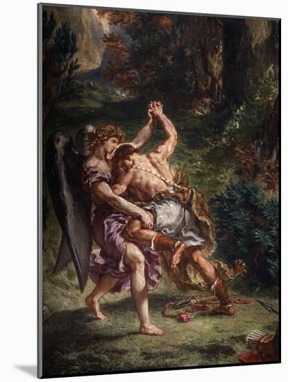 Le Combat De Jacob Et L'Ange (Jacob Fighting the Angel), 1855-61 Fresco, (Detail)-Eugene Delacroix-Mounted Giclee Print