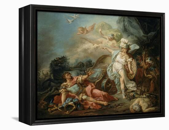 Le Combat de Minerve contre Mars-Jacques-Louis David-Framed Premier Image Canvas