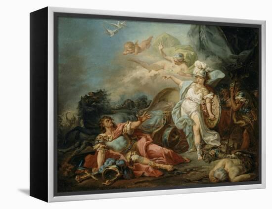 Le Combat de Minerve contre Mars-Jacques-Louis David-Framed Premier Image Canvas