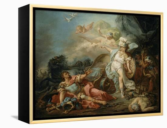 Le Combat de Minerve contre Mars-Jacques-Louis David-Framed Premier Image Canvas