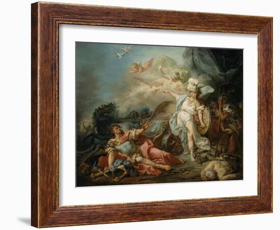 Le Combat de Minerve contre Mars-Jacques-Louis David-Framed Giclee Print