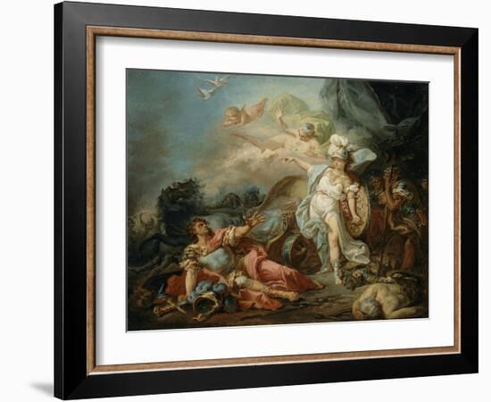 Le Combat de Minerve contre Mars-Jacques-Louis David-Framed Giclee Print