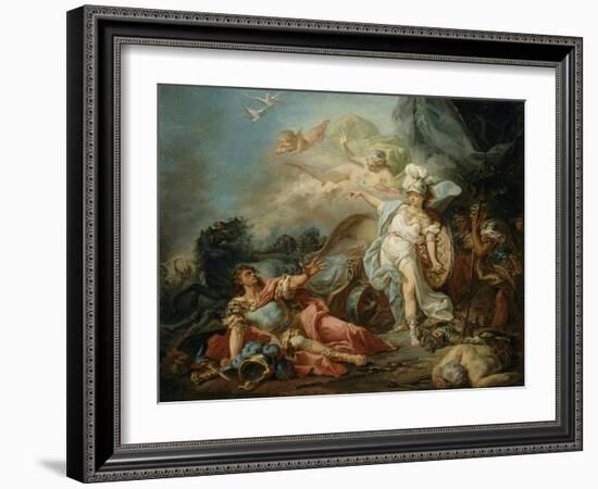 Le Combat de Minerve contre Mars-Jacques-Louis David-Framed Giclee Print
