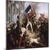 Le combat devant l'Hôtel de Ville, le 28 juillet 1830-Jean Victor Schnetz-Mounted Giclee Print